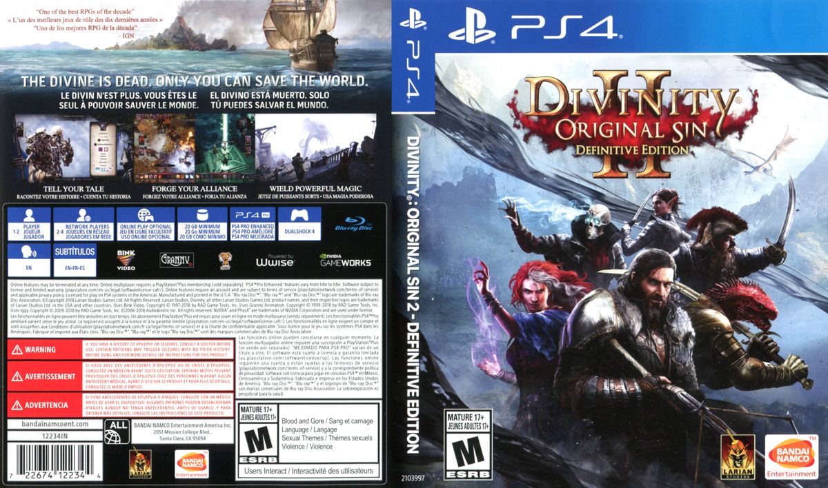 Full Cover for Divinity: Original Sin II (PlayStation 4)
