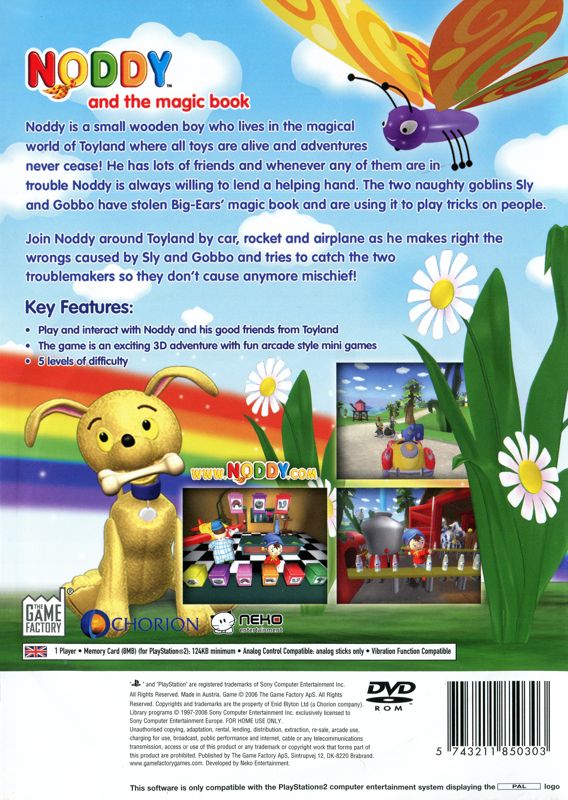 Back Cover for Noddy and the Magic Book (PlayStation 2)