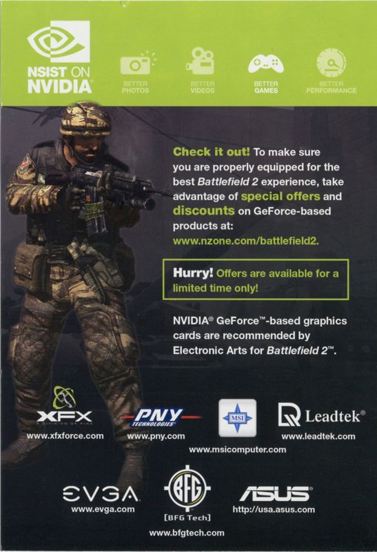 Advertisement for Battlefield 2 (Windows): Nvidia - Back