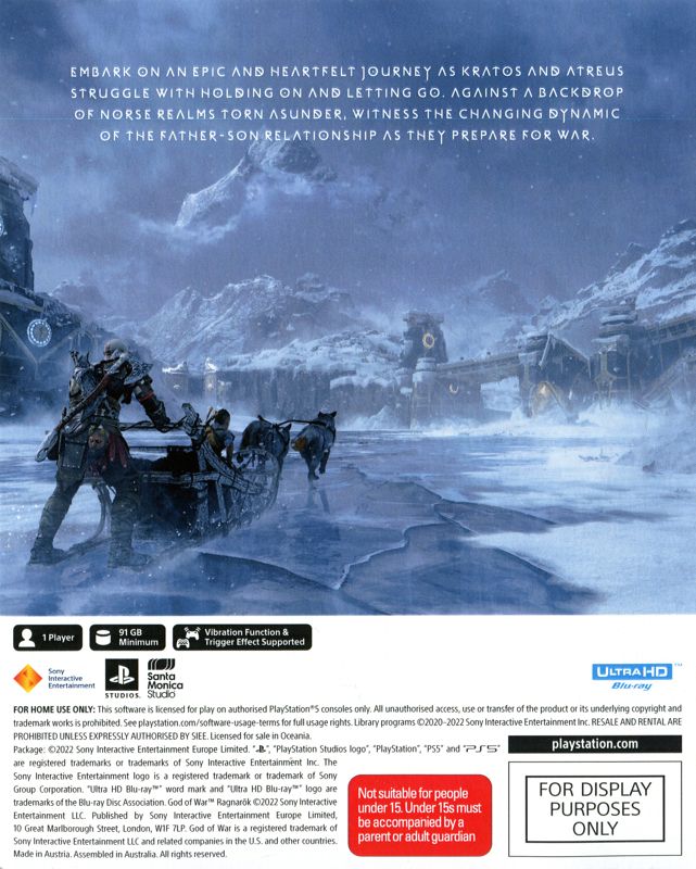 God of War: Ragnarök or cover MobyGames - material packaging