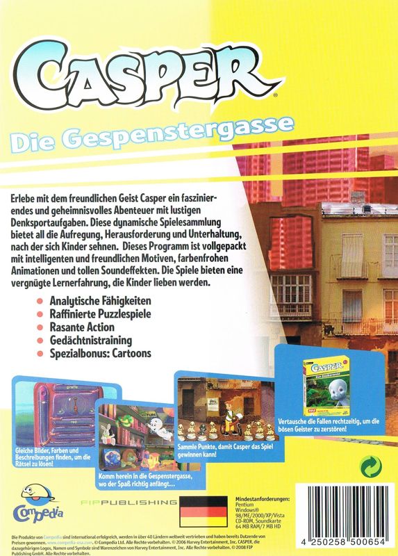 Back Cover for Casper: The Spooky Alley (Windows) (Re-release)