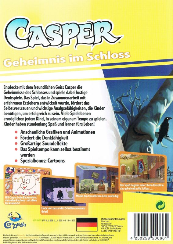 Back Cover for Casper: Mystery in the Castle (Windows) (Re-release)