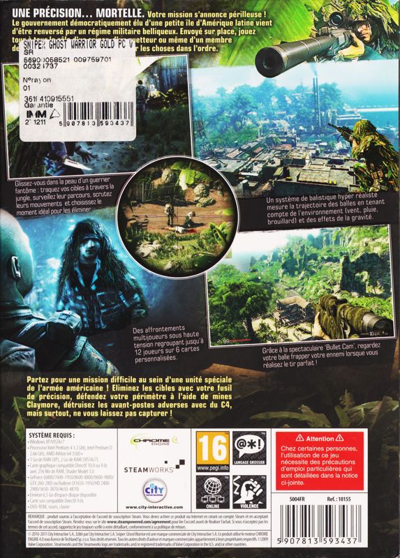 Back Cover for Sniper: Ghost Warrior - Gold Edition (Windows)