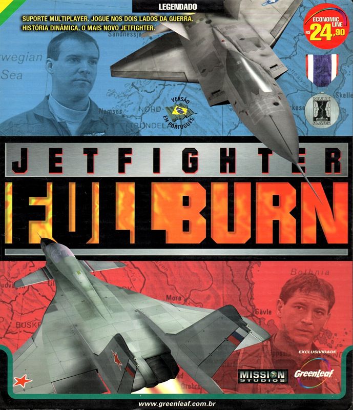 Front Cover for JetFighter: Full Burn (DOS) (Greenleaf Economic Line release)