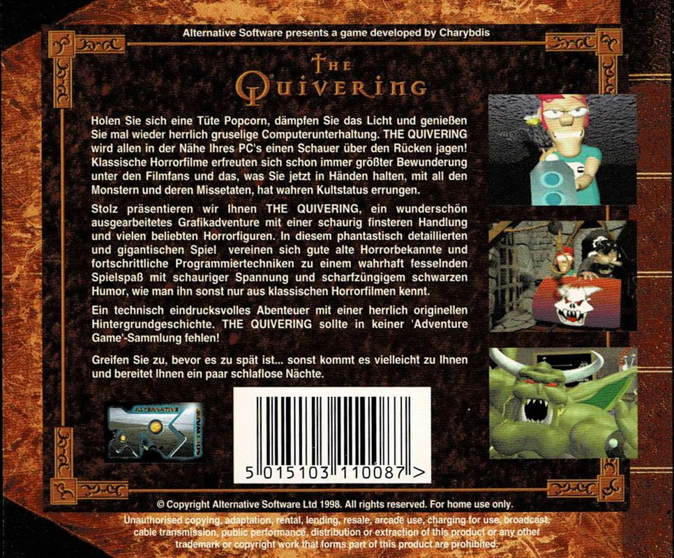 Other for The Quivering (DOS and Windows): Jewel Case - Back