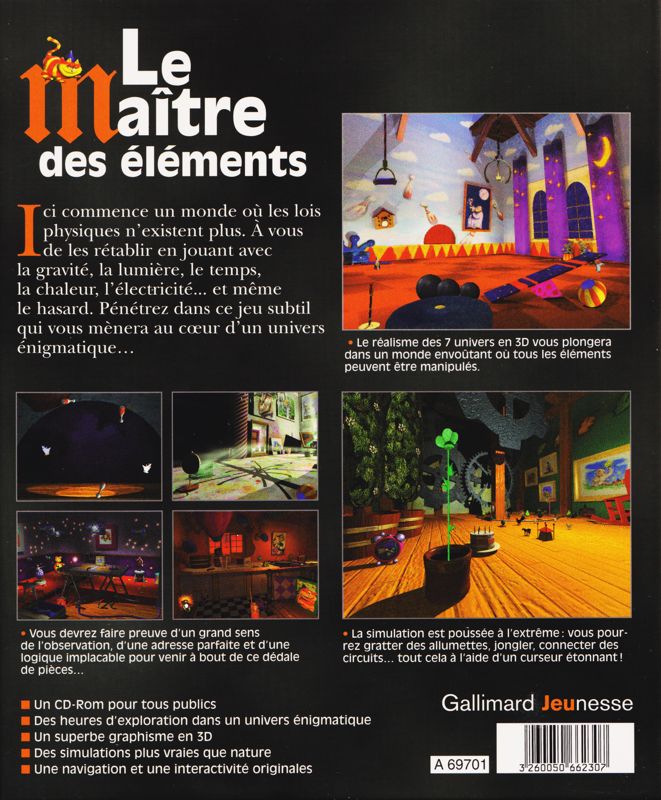 Back Cover for Masters of the Elements (Macintosh and Windows) (Les Flèches d'Or release (FNAC))