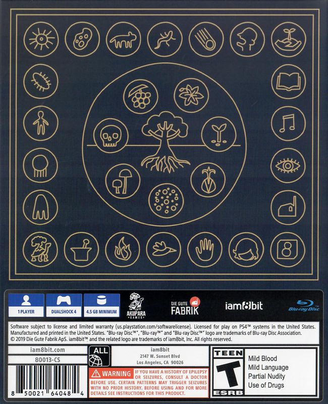 Back Cover for Mutazione (PlayStation 4) (iam8bit edition)