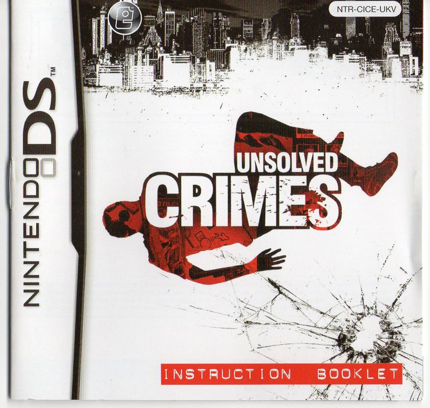 Manual for Unsolved Crimes (Nintendo DS): front cover