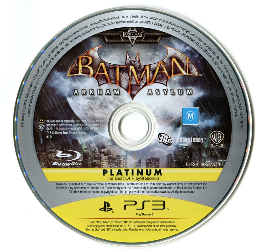Media for Batman: Arkham Asylum - Game of the Year Edition (PlayStation 3) (Platinum release)