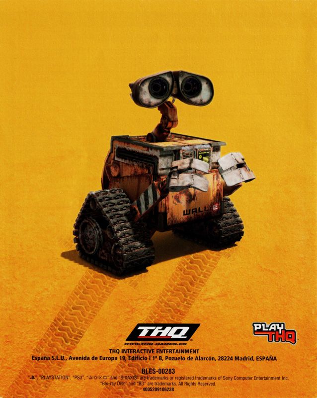 Manual for Disney•Pixar Wall-E (PlayStation 3): Back