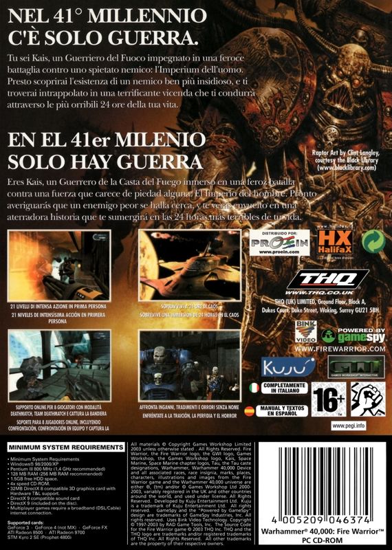 Warhammer 40000 Fire Warrior PlayStation 2 Game For Sale