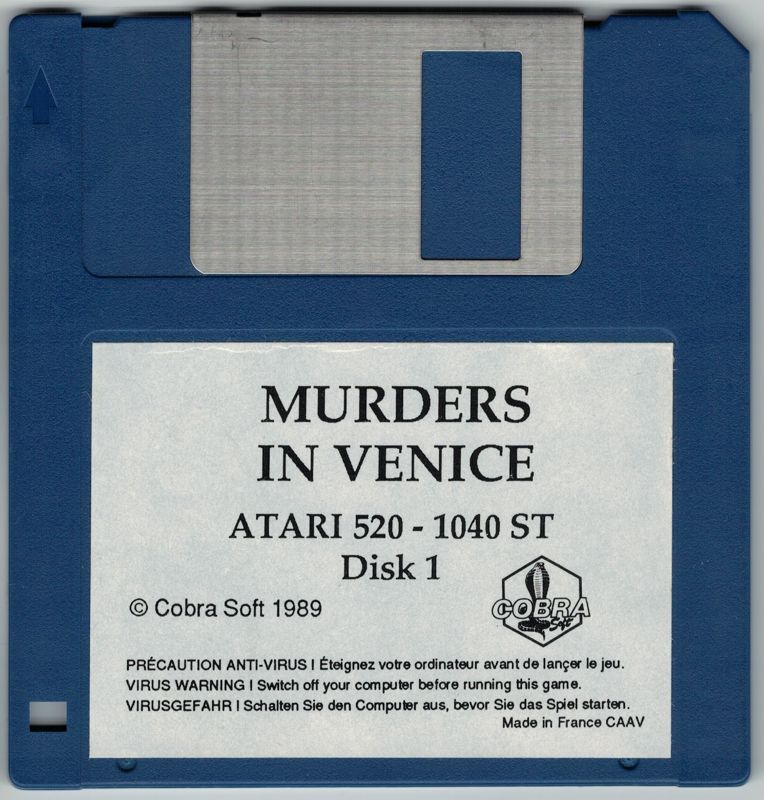 Media for Murders in Venice (Atari ST): Disk 1/2