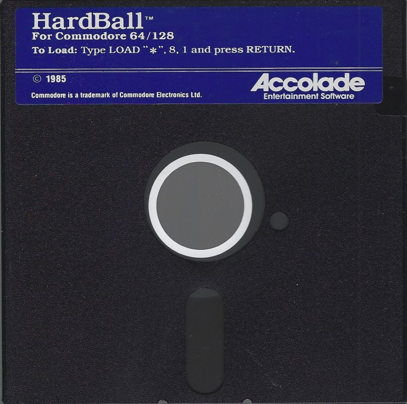 Media for HardBall! (Commodore 64) (Original release): Note the different Accolade logo compared to later versions