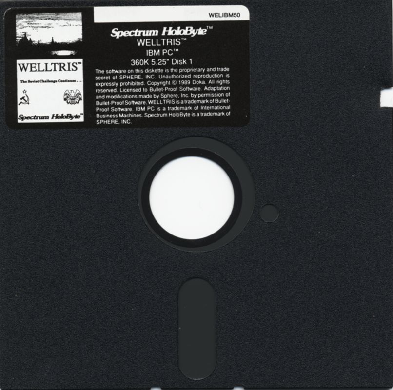 Media for Welltris (DOS): 5.25" disk 1