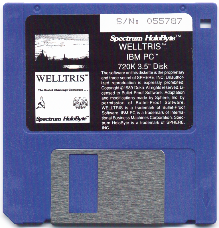 Media for Welltris (DOS): 3.5" disk