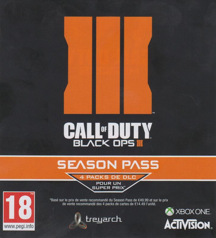 Advertisement for Call of Duty: Black Ops III (Xbox One) (NUK3TOWN Bonus Card Included): <i>Season Pass</i> Flyer