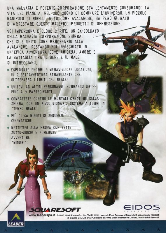 Back Cover for Final Fantasy VII (Windows)