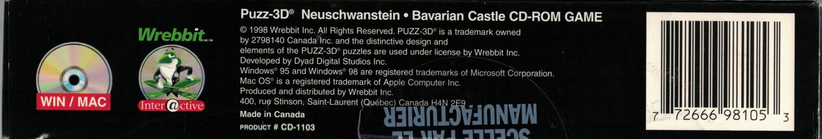 Spine/Sides for Puzz 3D: Neuschwanstein Castle (Macintosh and Windows): Bottom