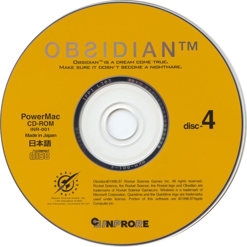 Media for Obsidian (Macintosh): Disc 4