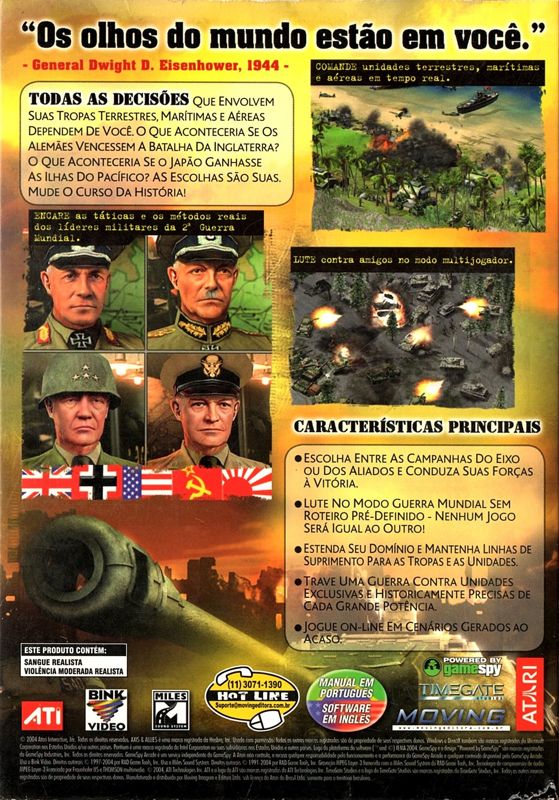 Back Cover for Axis & Allies (Windows)