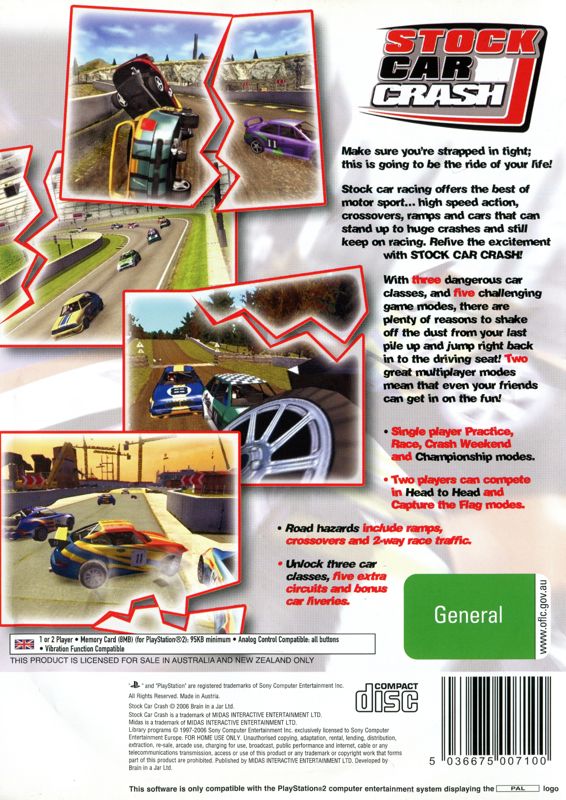 Back Cover for Crash Car Racer (PlayStation 2)