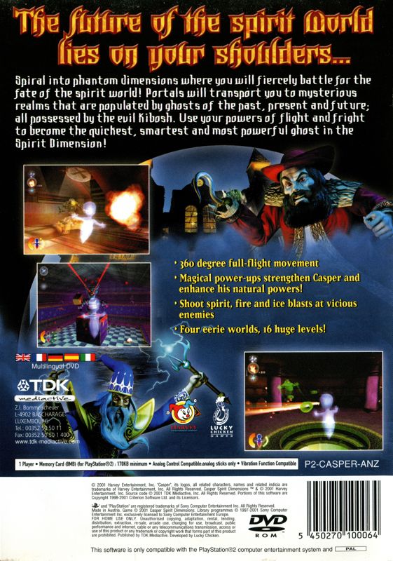 Back Cover for Casper: Spirit Dimensions (PlayStation 2)