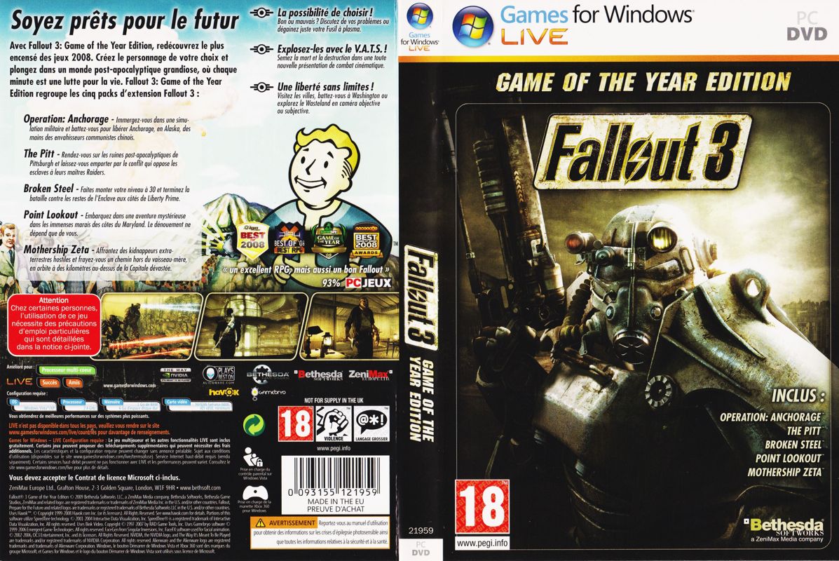 Full Cover for Fallout 3: Game of the Year Edition (Windows)