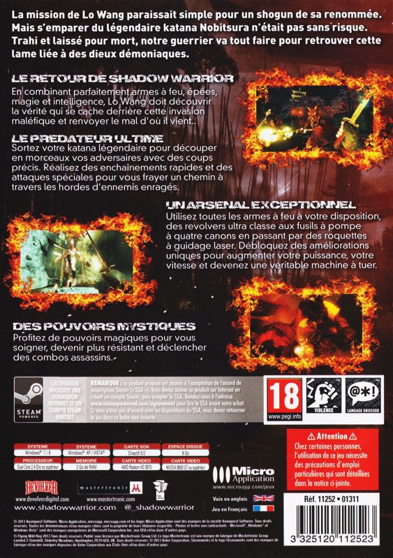 Back Cover for Shadow Warrior (Windows)