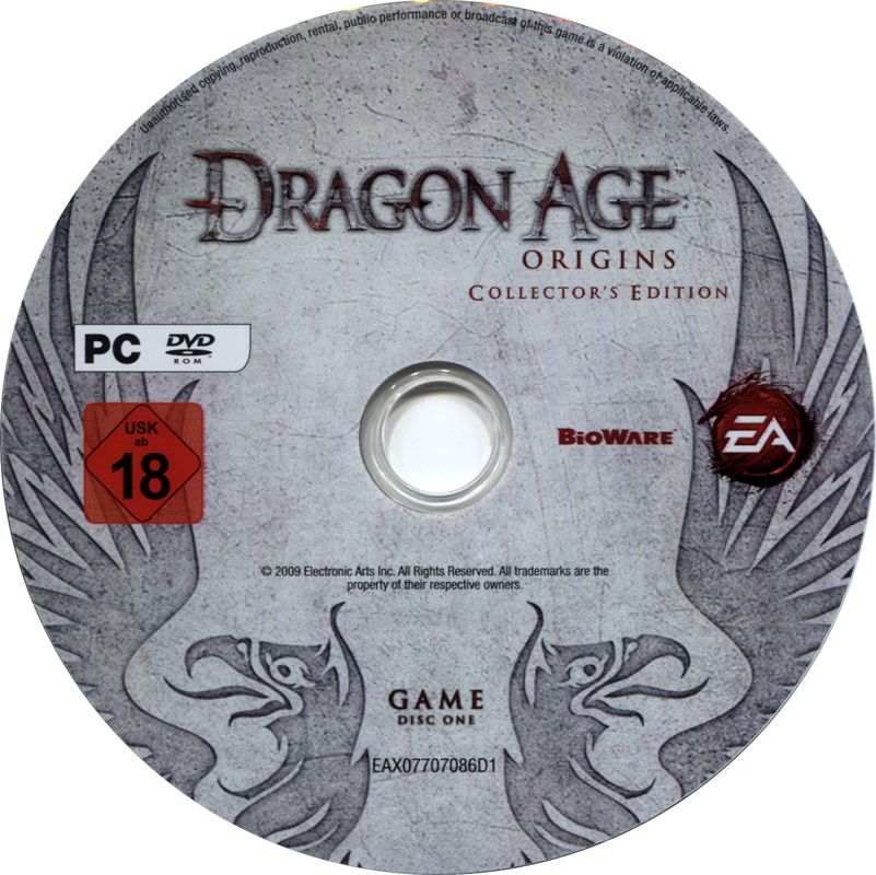 Media for Dragon Age: Origins (Collector's Edition) (Windows): Disc 1