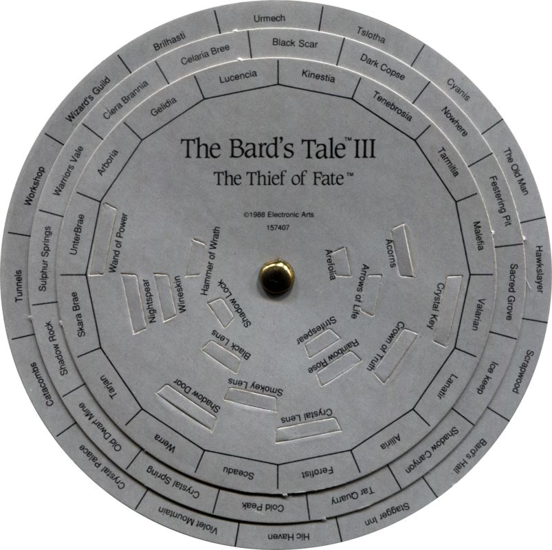 Other for The Ultimate RPG Archives (DOS and Windows): Code Wheel for <i>The Bard's Tale III</i>