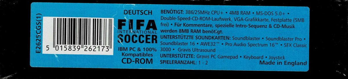Other for FIFA International Soccer (DOS) (CD-ROM Edition release): Box - Top