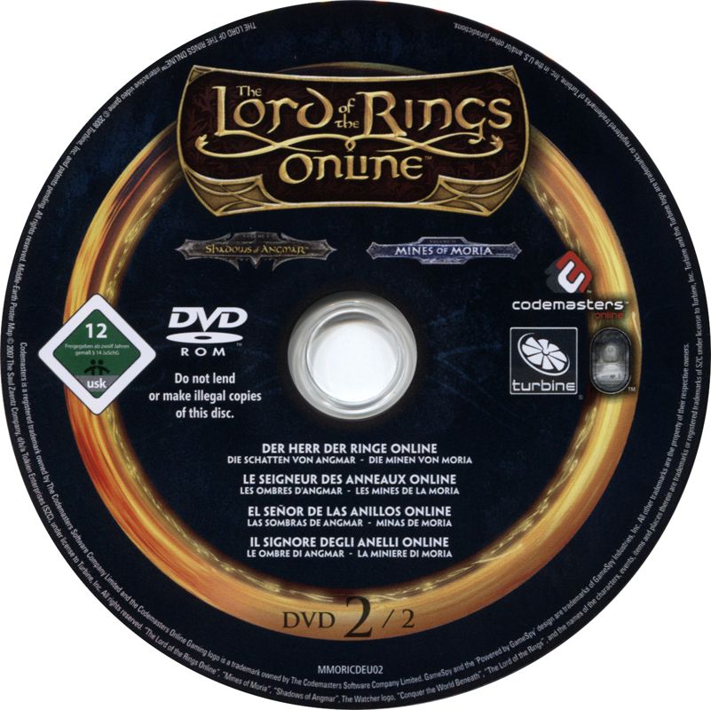 Media for The Lord of the Rings Online: Mines of Moria (Windows): Disc 2