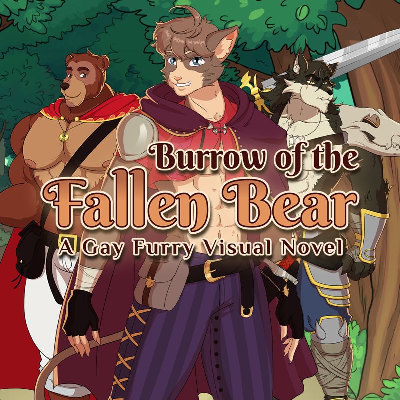 Front Cover for Burrow of the Fallen Bear: A Gay Furry Visual Novel (Nintendo Switch) (download release)
