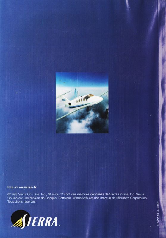 Manual for Sierra Pro Pilot 98: The Complete Flight Simulator (Windows): Back (288-page)