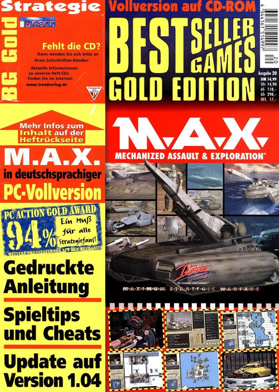 Front Cover for M.A.X.: Mechanized Assault & Exploration (DOS) (Covermount BestSeller Games Gold Edition #20)