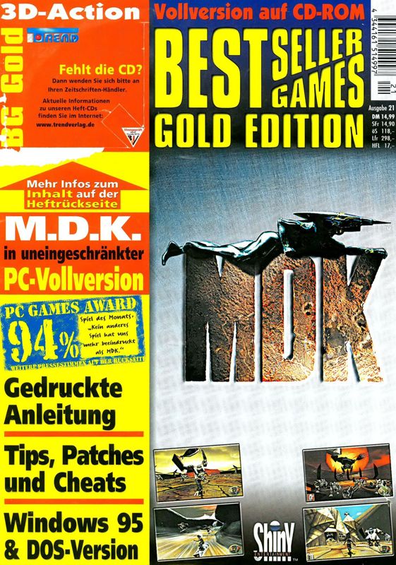 Front Cover for MDK (DOS) (BestSeller Games Gold Edition #21 Covermount)