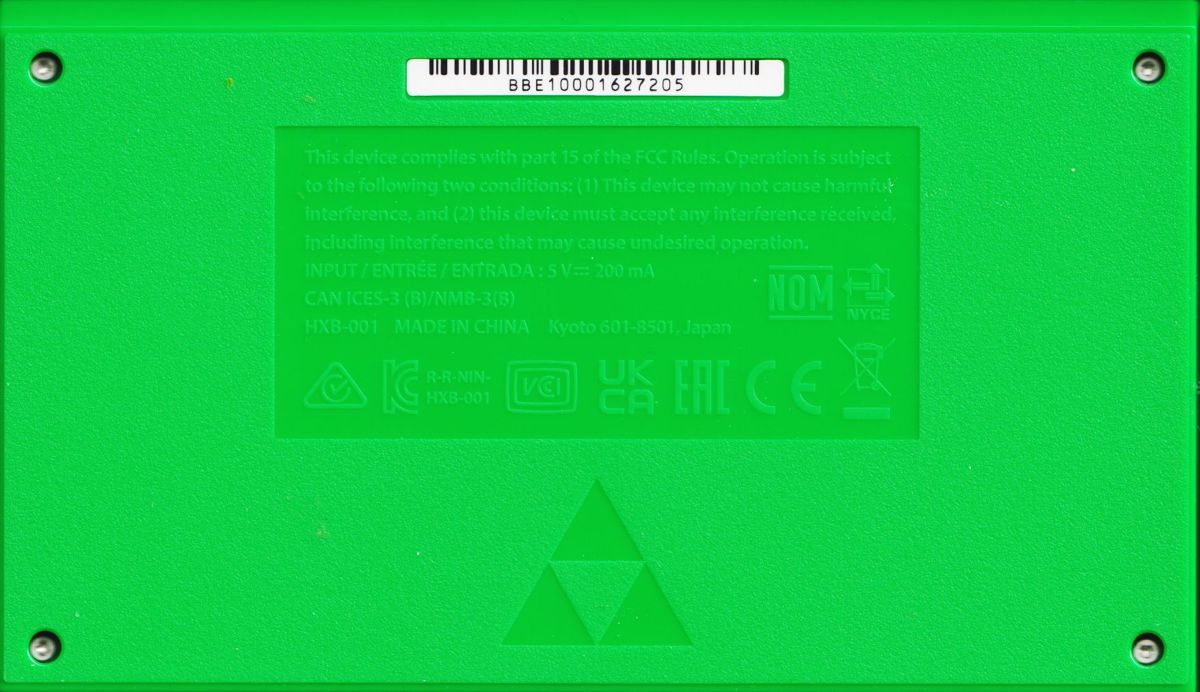 Hardware for Game & Watch Color Screen: The Legend of Zelda (Dedicated handheld): Back