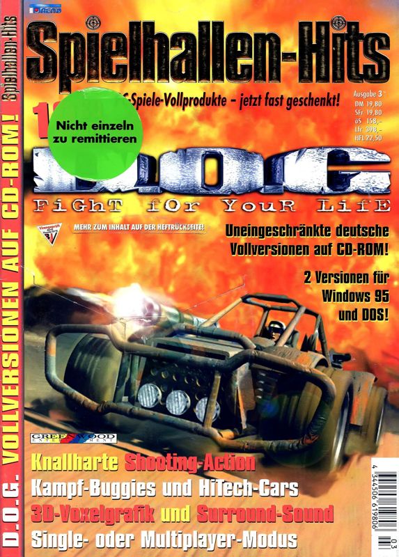 Front Cover for D.O.G: Fight For Your Life (DOS) (Covermount Spielhallen-Hits #03)