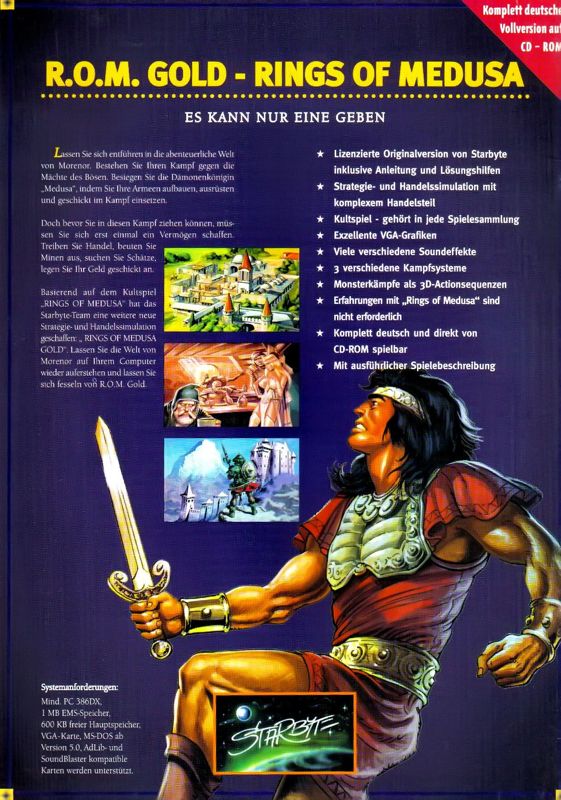 Back Cover for Rings of Medusa (DOS) (Bestseller Games Collection #2)