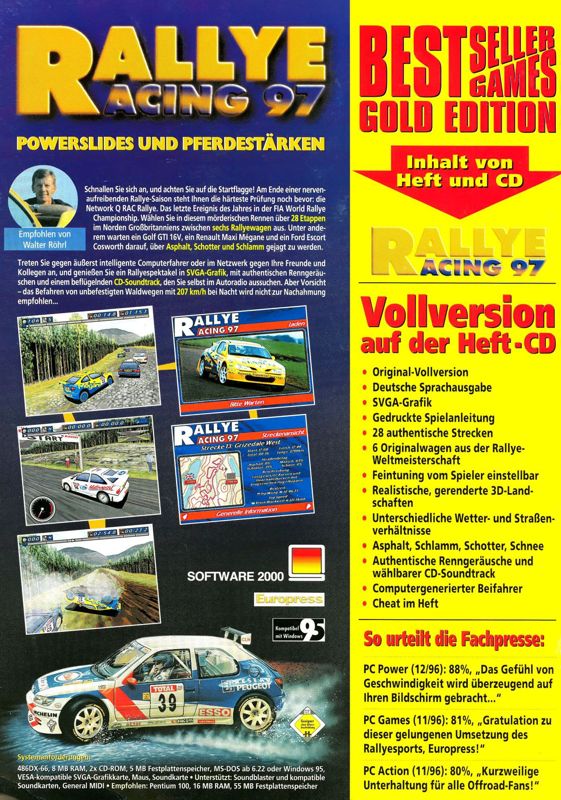 Back Cover for Rally Championship: International Off-Road Racing (DOS) (BestSeller Games Gold Edition #16 Covermount)