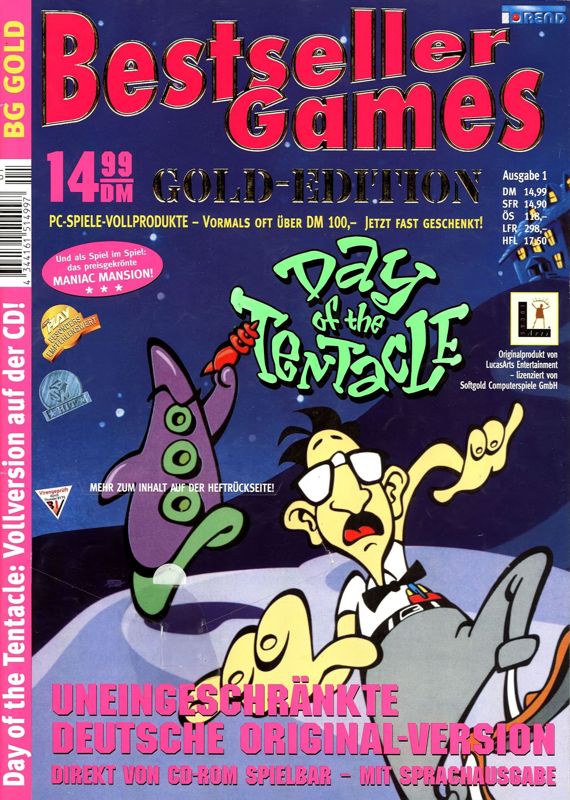 Front Cover for Maniac Mansion: Day of the Tentacle (DOS) (Bestseller Games Gold Edition 1)