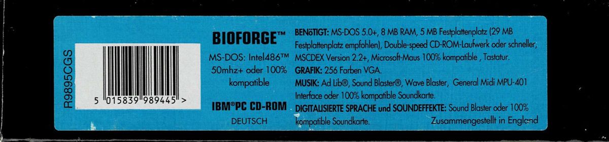 Other for BioForge (DOS): Box - Top