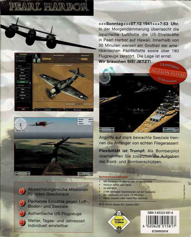 Back Cover for Pearl Harbor: Strike at Dawn (Windows)