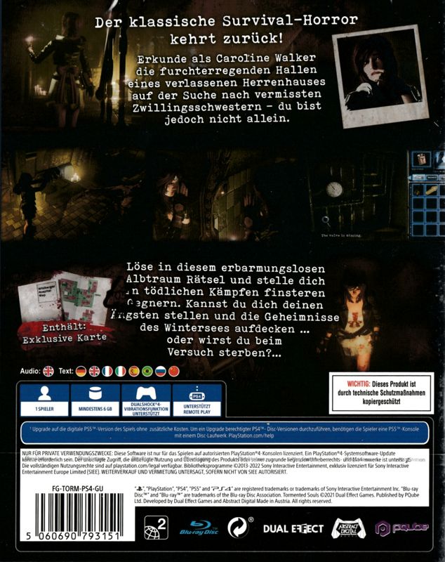 Back Cover for Tormented Souls (PlayStation 4)