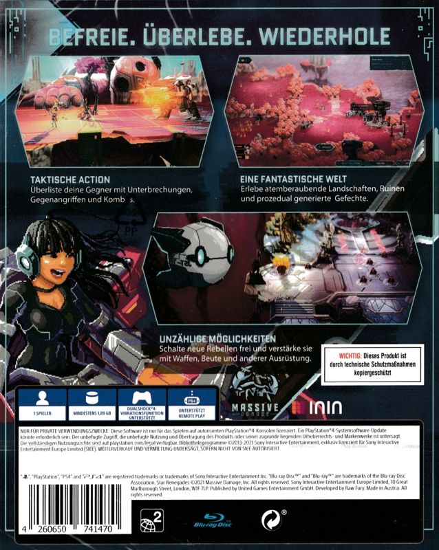 Back Cover for Star Renegades (PlayStation 4)