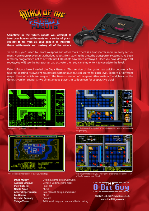Back Cover for Attack of the Petscii Robots (Genesis)