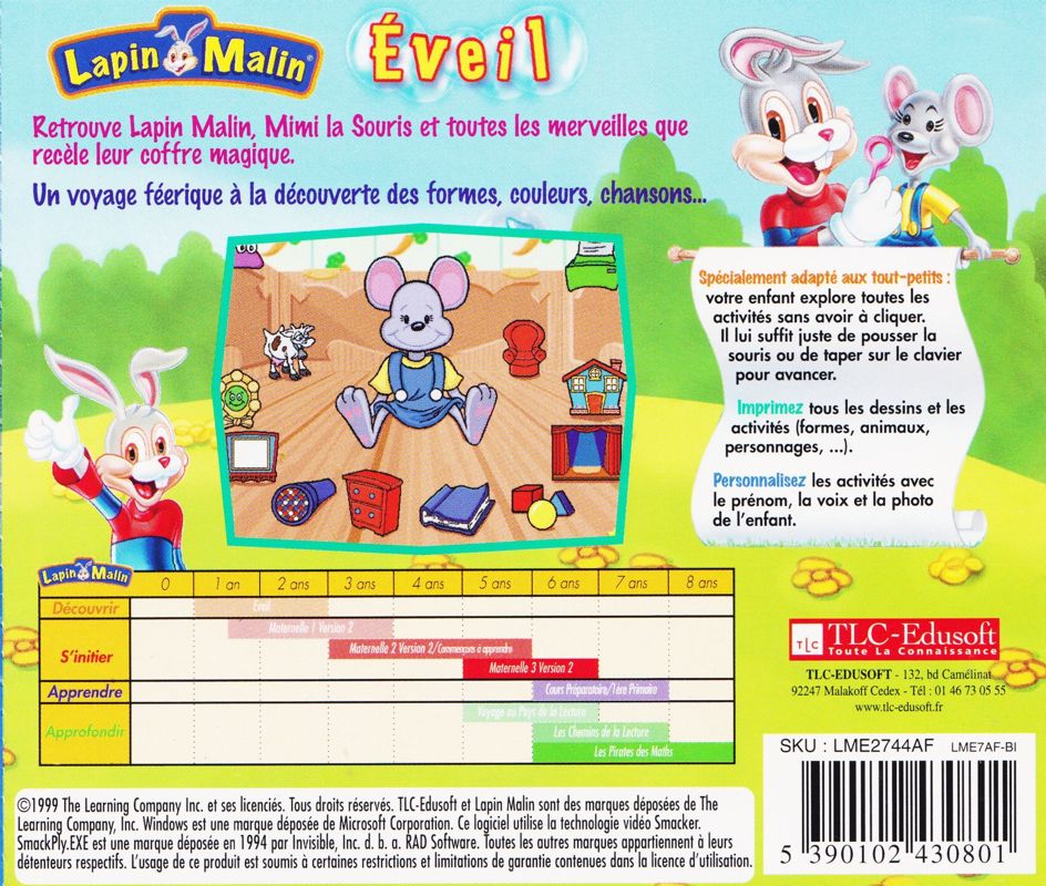 Other for Reader Rabbit: Playtime for Baby (Macintosh and Windows): Jewel Case - Back