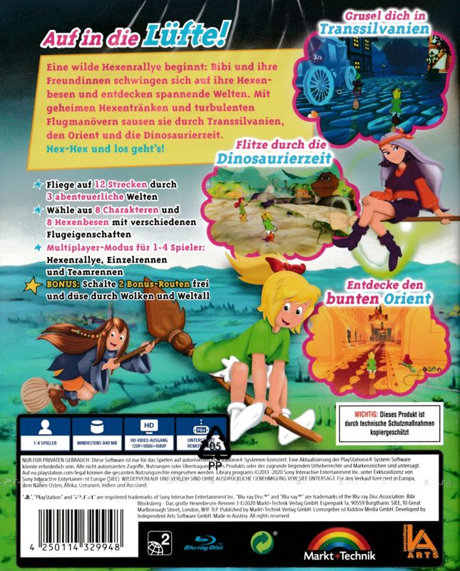 Back Cover for Bibi Blocksberg: Big Broom Race 3 (PlayStation 4)