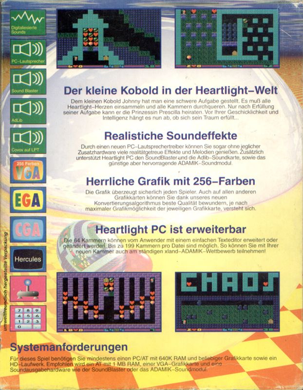 Back Cover for Heartlight (Amiga)
