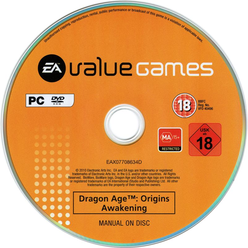 Dragon Age: Origins - Awakening cover or packaging material - MobyGames